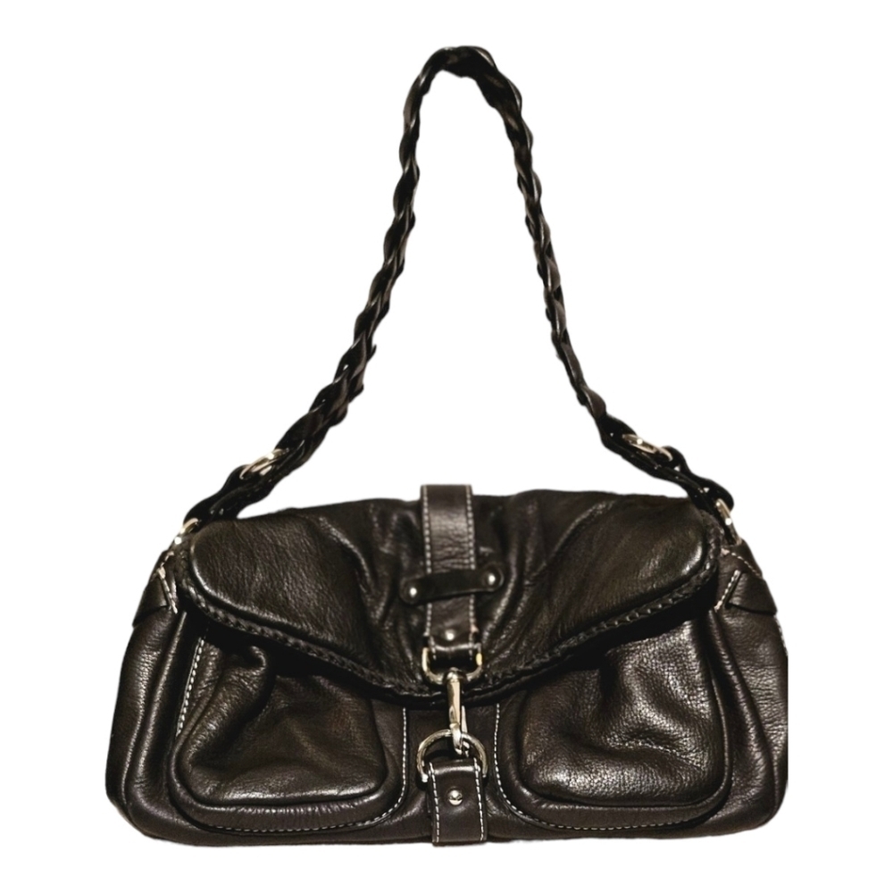 Donald J Pliner Black Leather Shoulder Bag Size Small - Picture 9 of 16